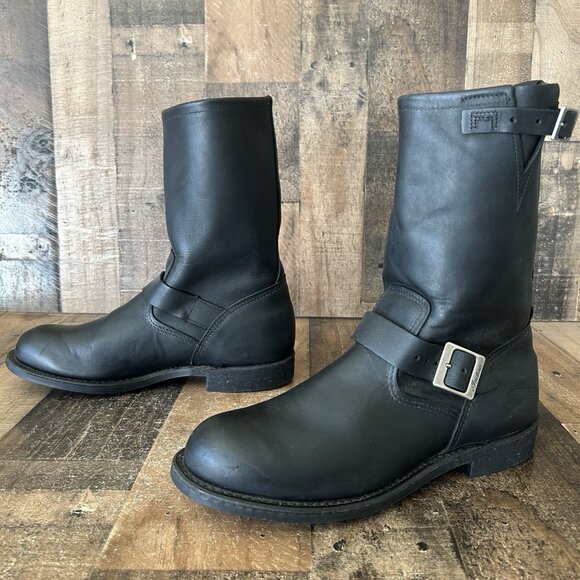 Red Wing X Indian Motorcycle 4312 Black Soft Toe Engineer Boots Mens 11 D - Picture 1 of 12